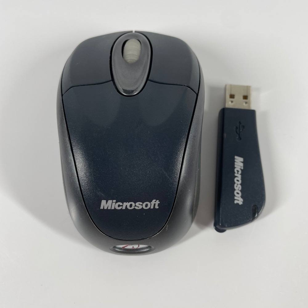 Microsoft Wireless Notebook Optical Mouse 3000 Model 1056 Gray with USB Receiver